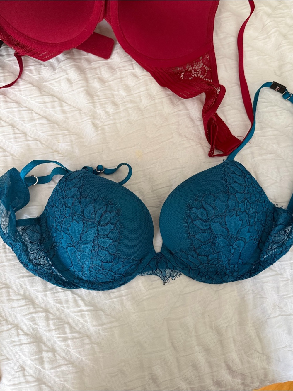 Victorias Secret Women's Lace Push-Up Bra - Teal